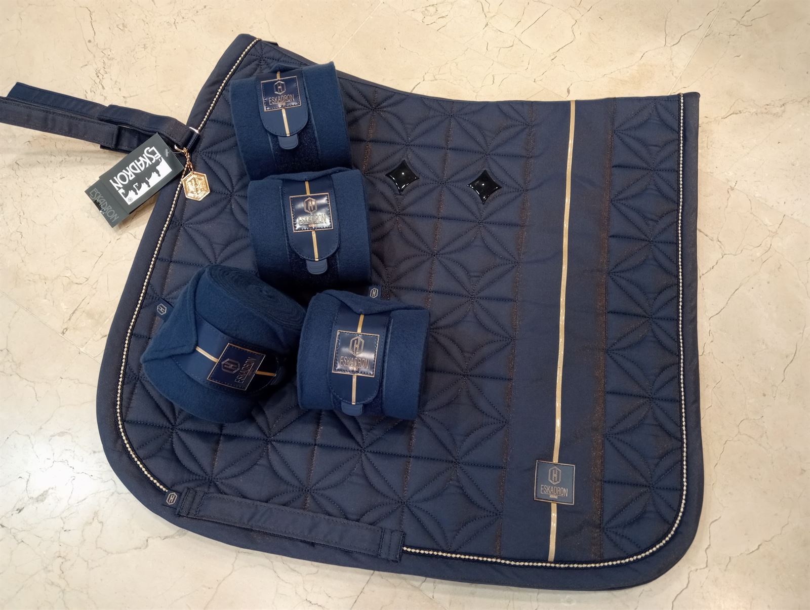 Conjunto ESKADRON mantilla Doma y vendas 3,5 mt azul marino - Imagen 1