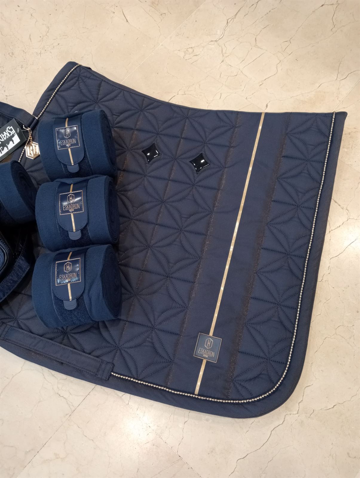 Conjunto ESKADRON mantilla Doma y vendas 3,5 mt azul marino - Imagen 7
