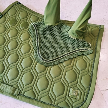 Conjunto ESKADRON mantilla Uso General/Salto y orejeras color verde Full - Imagen 1