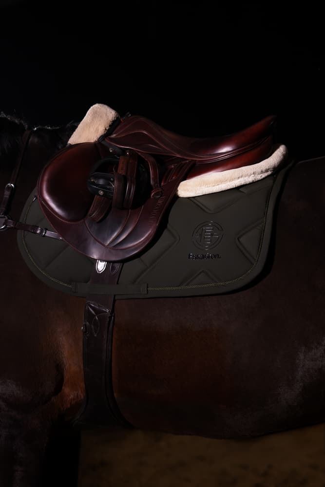 Conjunto ESKADRON mantilla Uso General/salto y orejeras FULL color verde oscuro - Imagen 4