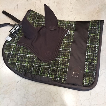 Conjunto ESKADRON mantilla Uso General/salto y orejeras FULL cuadros marrón - Imagen 1