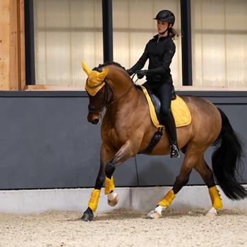 Conjunto ESKADRON mantilla Uso General y orejeras FULL color mostaza con vivo perlas metálicas - Imagen 1