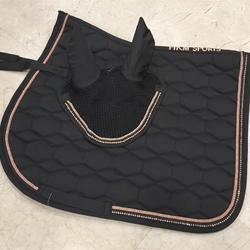 Conjunto HKM Sports Equipment Style Mantilla y Orejeras Rosegold Glamour, color negro/rosegold - Imagen 1