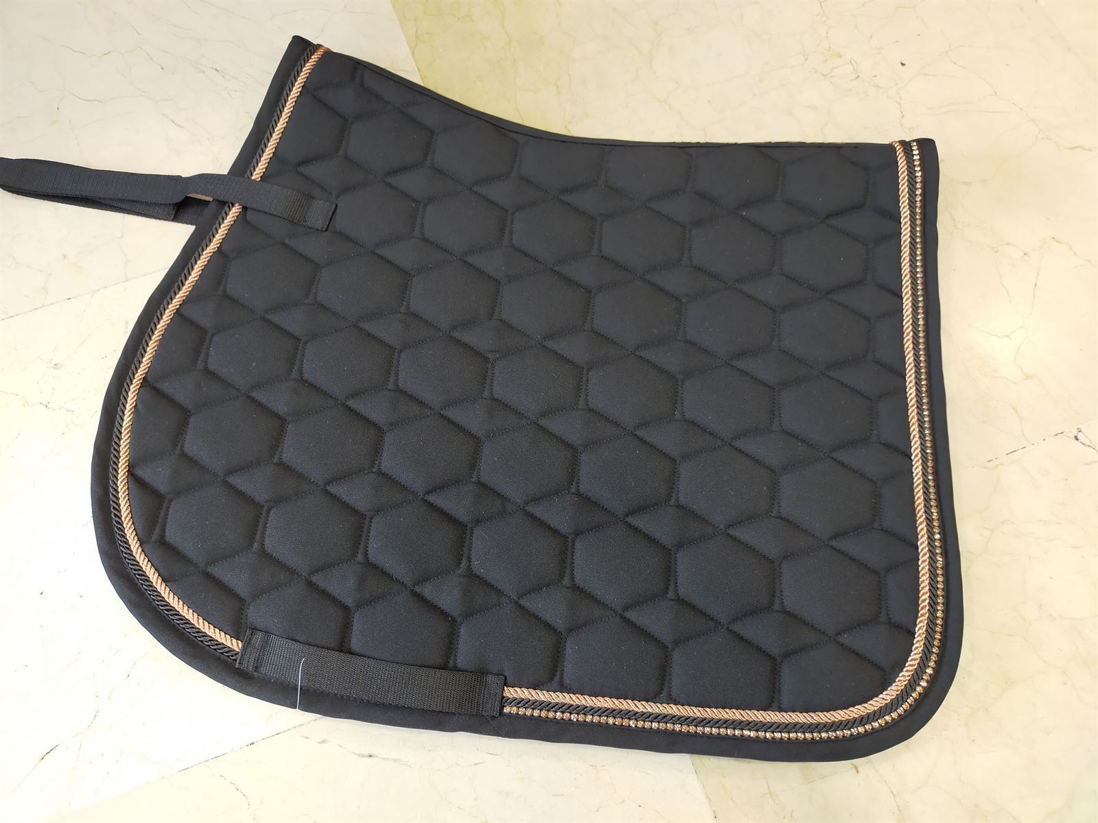 Conjunto HKM Sports Equipment Style Mantilla y Orejeras Rosegold Glamour, color negro/rosegold - Imagen 6