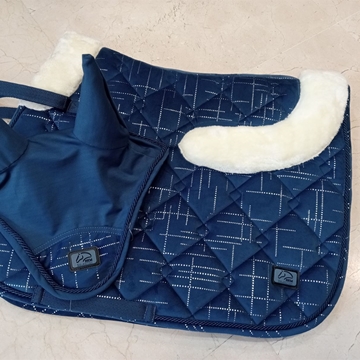 Conjunto Mantilla y orejeras HKM Sports Equipment Port Royal color azul marino/plata USO GENERAL - Imagen 1