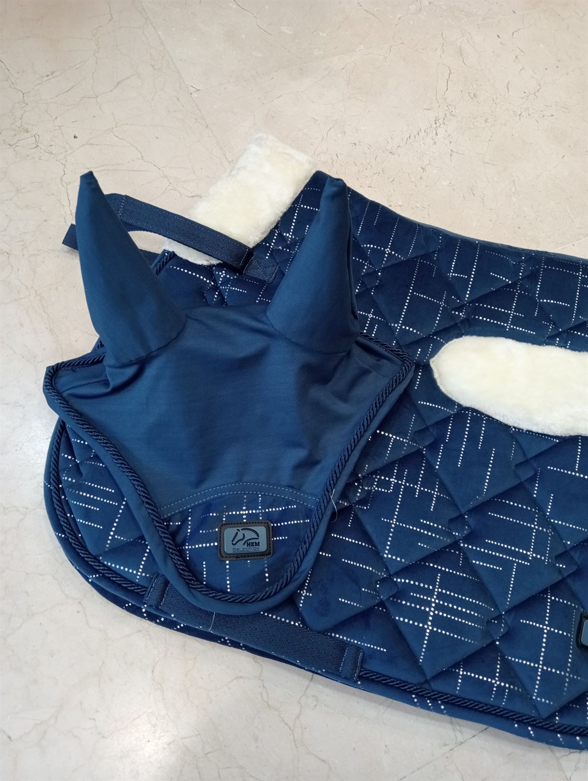 Conjunto Mantilla y orejeras HKM Sports Equipment Port Royal color azul marino/plata USO GENERAL - Imagen 5