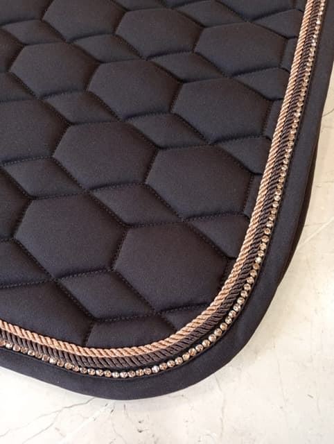 Conjunto mantilla y orejeras HKM Sports Equipment Style Rosegold Glamour, color marrón chocolate/rosegold - Imagen 7