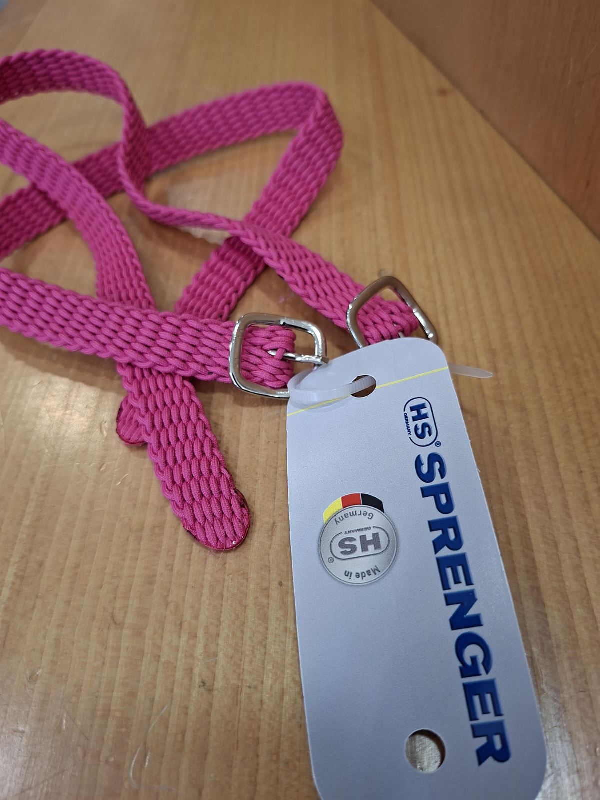 Correa espuela inglesa SPRENGER nylon rosa - Imagen 1