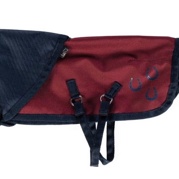 CUDDLE PONY Manta exterior HKM Sports Equipment color marino/granate, con cinchuelos - Imagen 1