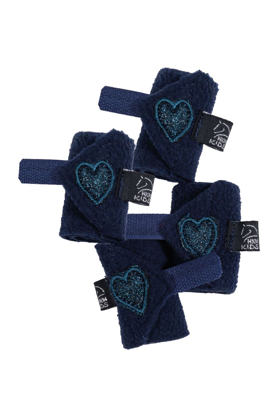 CUDDLE PONY Set accesorios HKM Sports Equipment Mantilla, orejeras, vendas, protectores y campanas color azul marino - Imagen 3