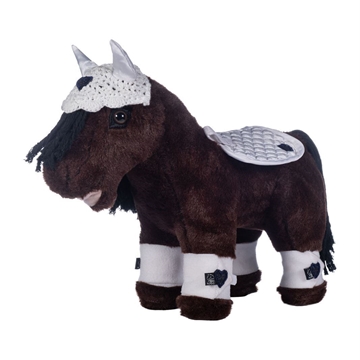 CUDDLE PONY Set accesorios HKM Sports Equipment Mantilla, orejeras y vendas , color blanco/azul marino - Imagen 2