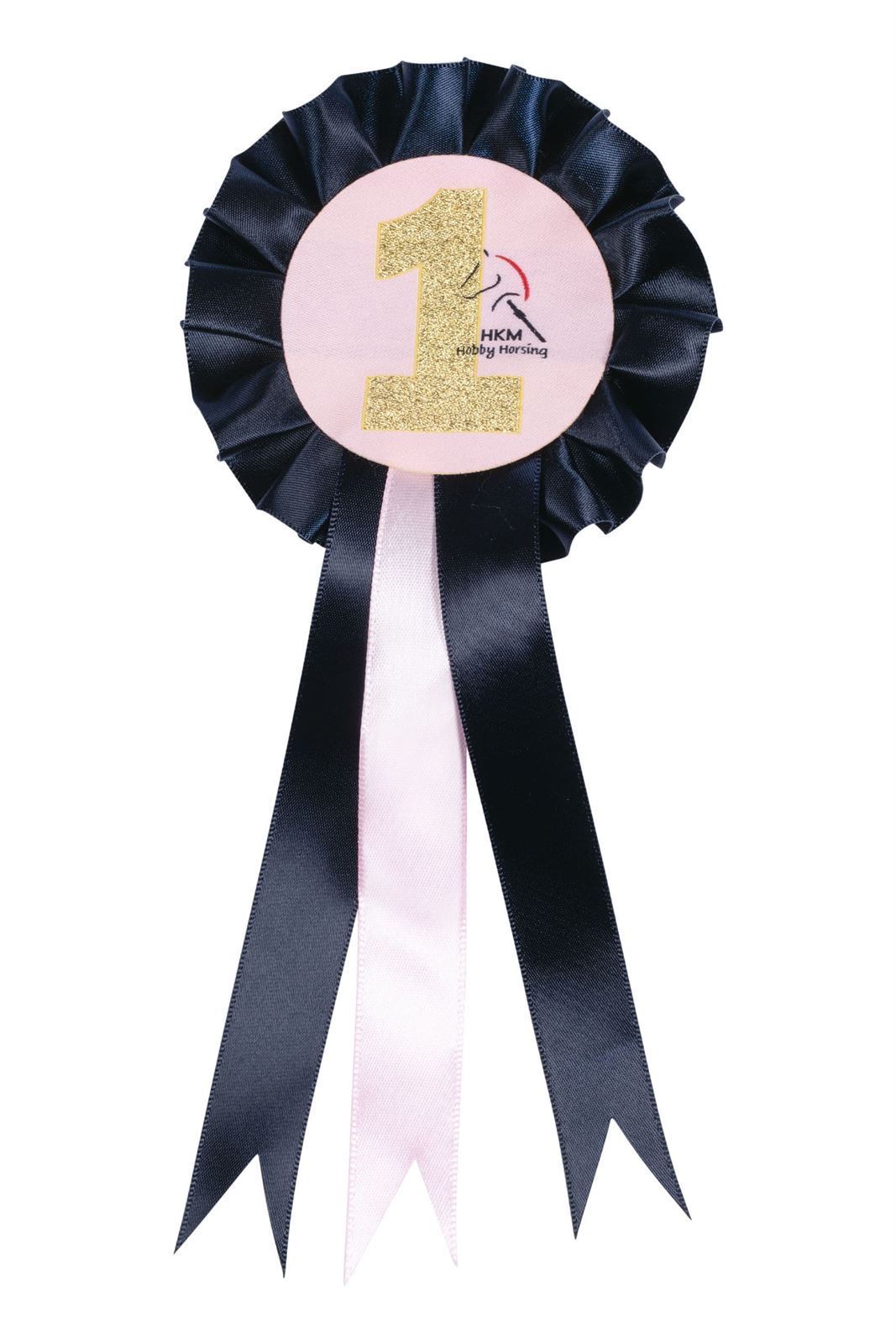 Escarapela de concurso Hobby Horsing HKM Sports Equipment color azul marino/rosa - Imagen 1