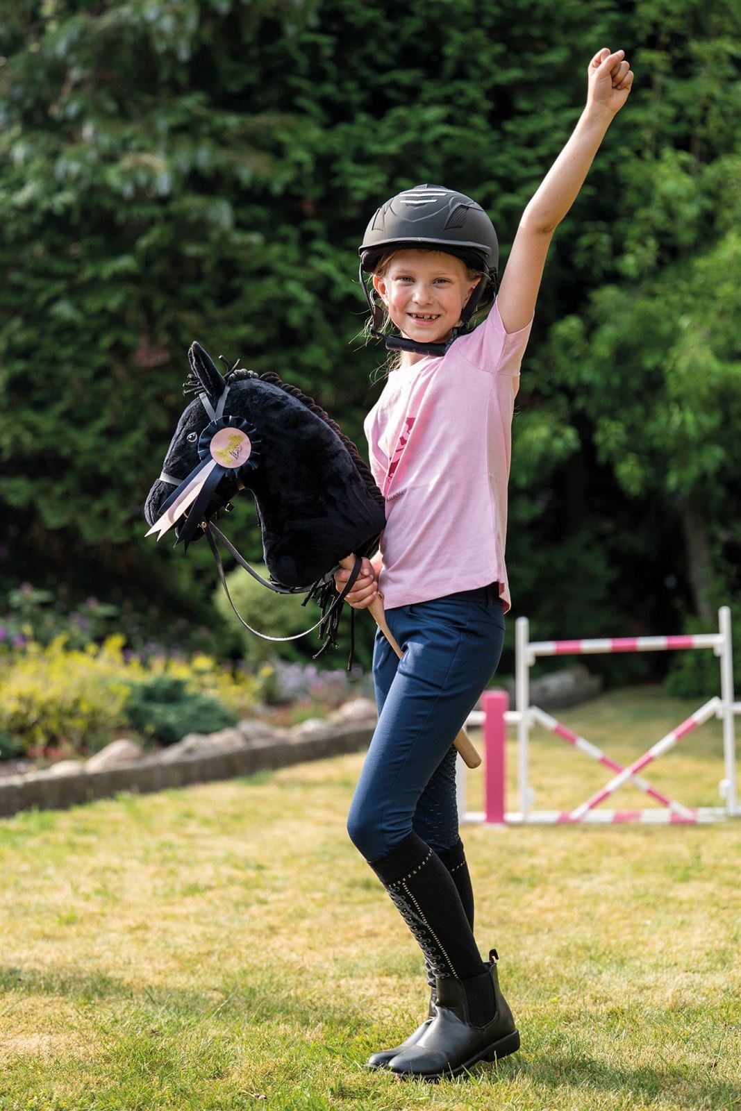 Escarapela de concurso Hobby Horsing HKM Sports Equipment color azul marino/rosa - Imagen 2