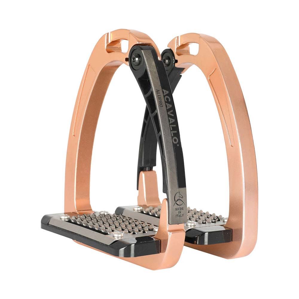 Estribos ACAVALLO Alupro AC607 ultraligero, negro/rosegold - Imagen 6