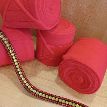 Frontalera CASTECUS by ZALDI cristales bandera cuero negro - Imagen 1