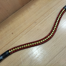 Frontalera CASTECUS by ZALDI cristales bandera cuero negro - Imagen 2