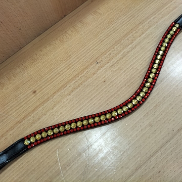 Frontalera CASTECUS by ZALDI cristales bandera cuero negro - Imagen 2