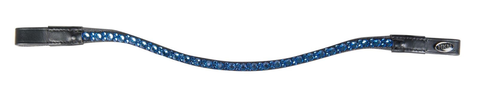 Frontalera HKM modelo Brillant cuero negro, cristales color azul royal TALLA COB - Imagen 4