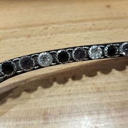 Frontalera HKM modelo Precious cuero negro, cristales color negro/gris/blanco TALLA COB - Imagen 2