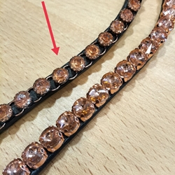 Frontalera HKM modelo Precious cuero negro, cristales color rosegold TALLA COB - Imagen 2