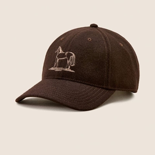Gorra visera ARIAT Country Cap ADT WOOL color chocolate bordado caballo beige regulable talla única - Imagen 1
