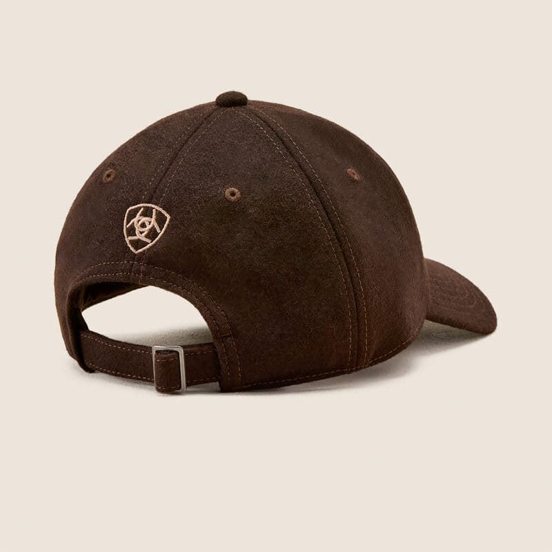 Gorra visera ARIAT Country Cap ADT WOOL color chocolate bordado caballo beige regulable talla única - Imagen 2