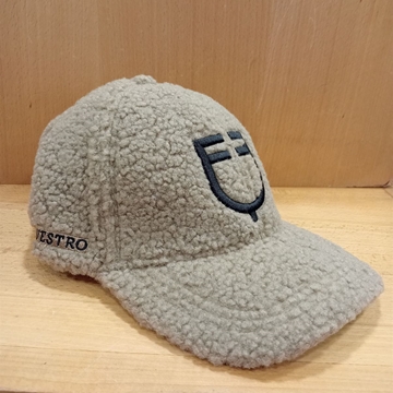 Gorra visera EQUESTRO borreguillo talla única color camel logo negro - Imagen 1
