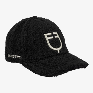 Gorra visera EQUESTRO borreguillo talla única color negro logo blanco - Imagen 1