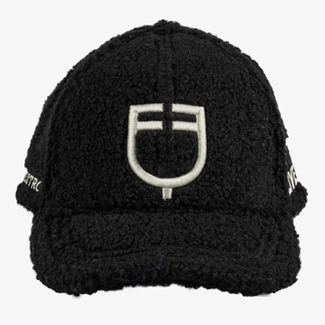 Gorra visera EQUESTRO borreguillo talla única color negro logo blanco - Imagen 2