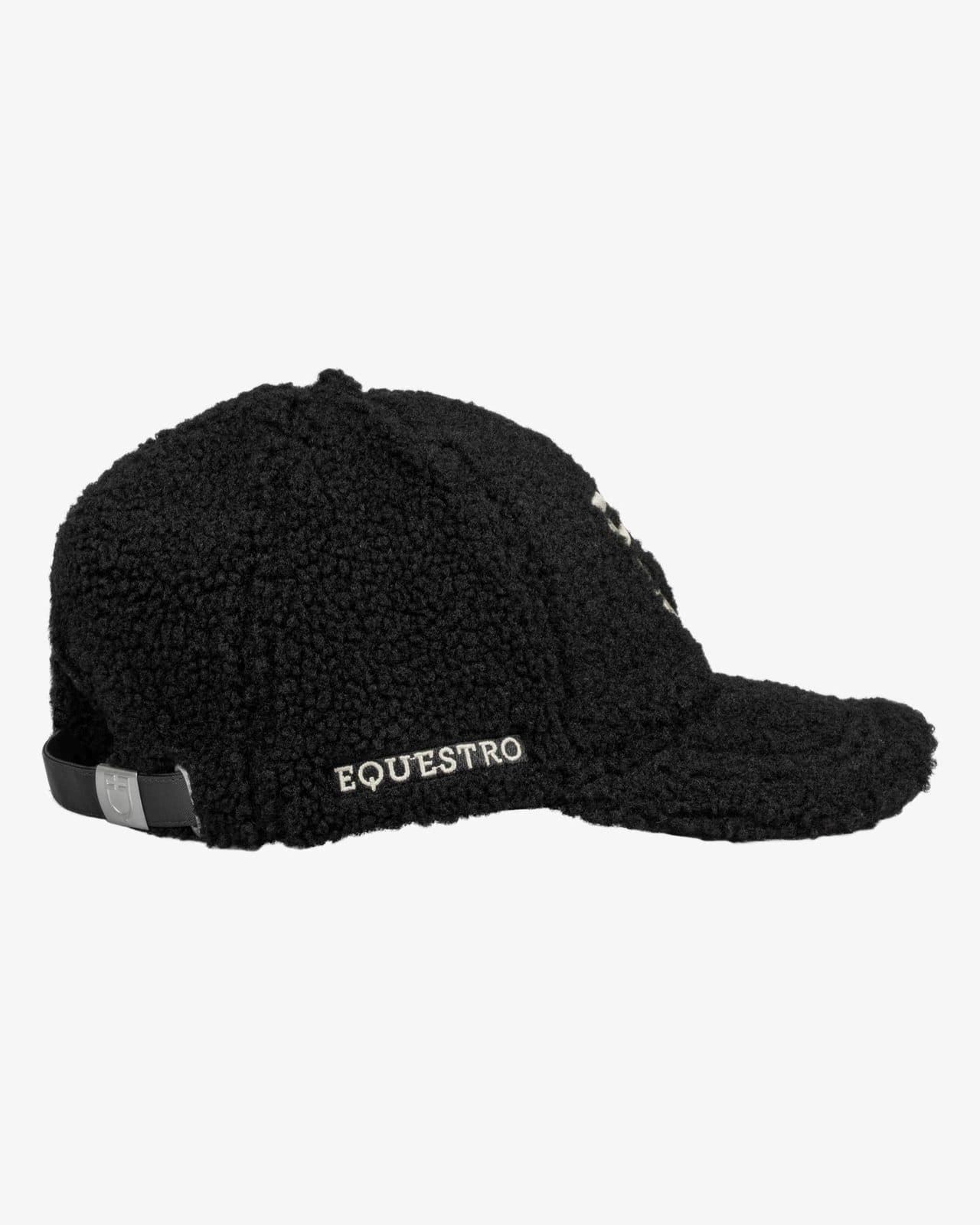 Gorra visera EQUESTRO borreguillo talla única color negro logo blanco - Imagen 5