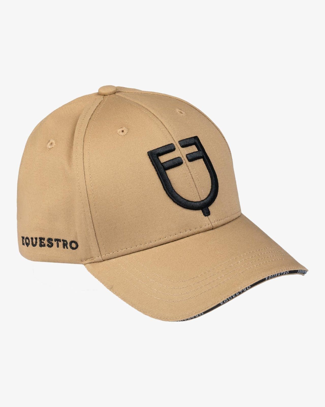 Gorra visera EQUESTRO talla única color camel logo negro - Imagen 1