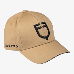 Gorra visera EQUESTRO talla única color camel logo negro - Imagen 1