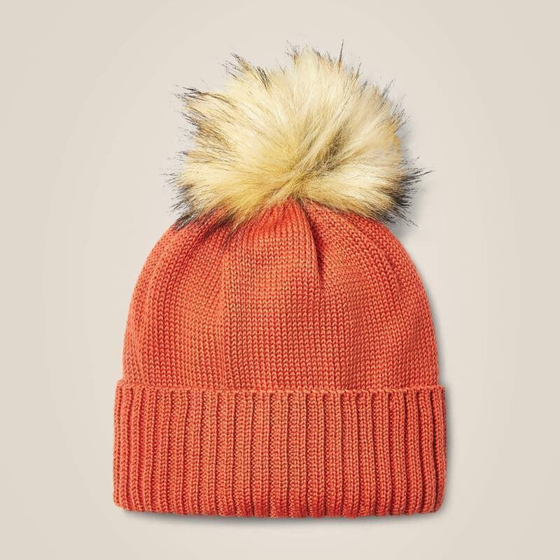 Gorro ARIAT Midland Beanie color azafrán, con forro polar y pompón - Imagen 2