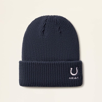 Gorro ARIAT niñ@ unisex Horse Shoe Beanie color azul marino - Imagen 1