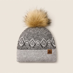 Gorro ARIAT Willow Beanie color gris, con forro polar y pompón - Imagen 1
