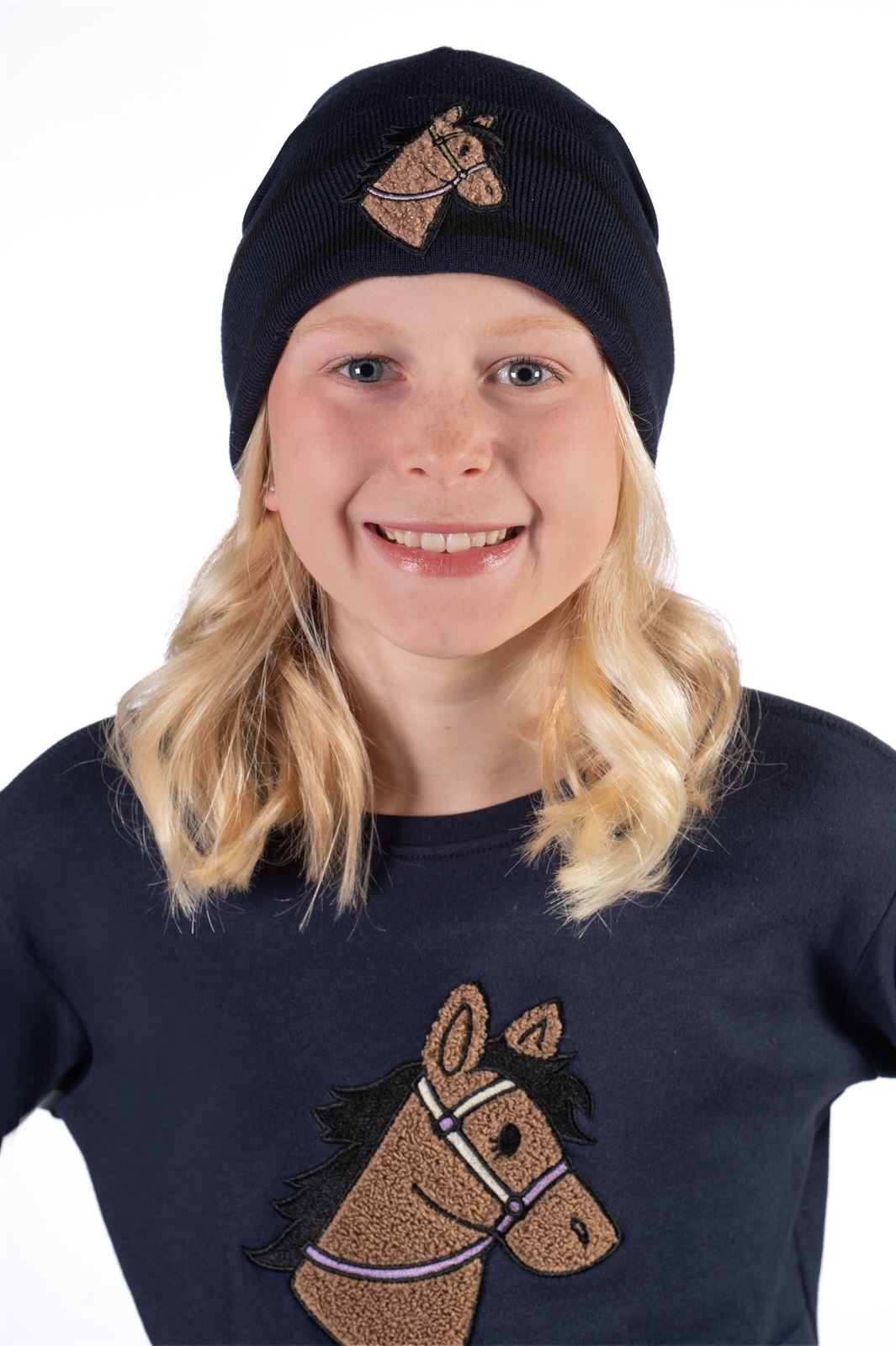 Gorro HKM Sports Equipment unisex azul marino  (talla infantil) - Imagen 2