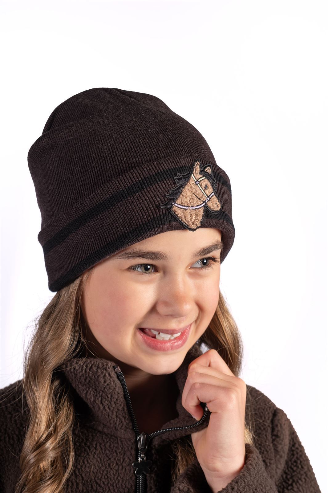 Gorro HKM Sports Equipment unisex marrón (talla infantil) - Imagen 3