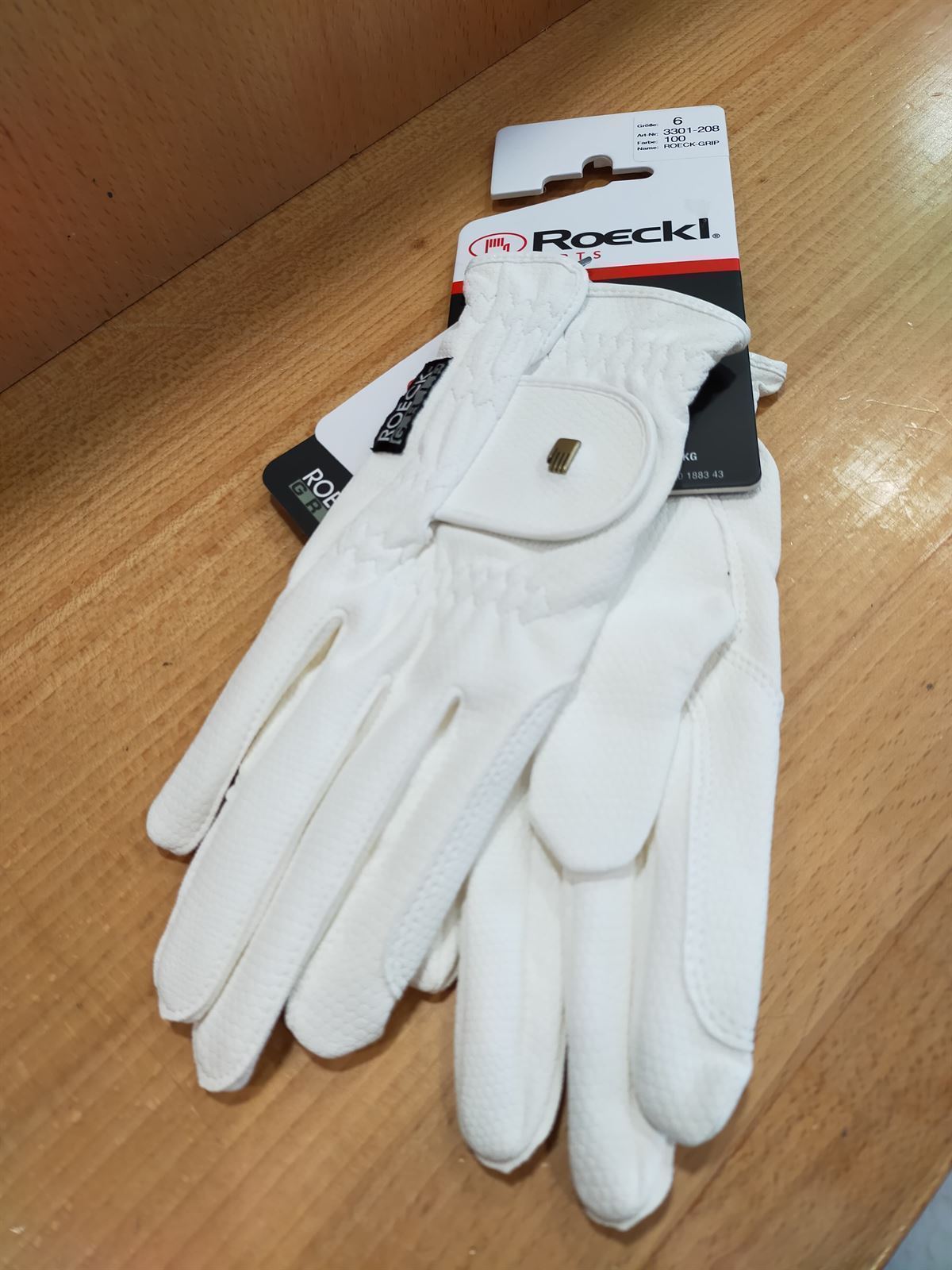 Guante de montar ROECKL grip blanco - Imagen 1