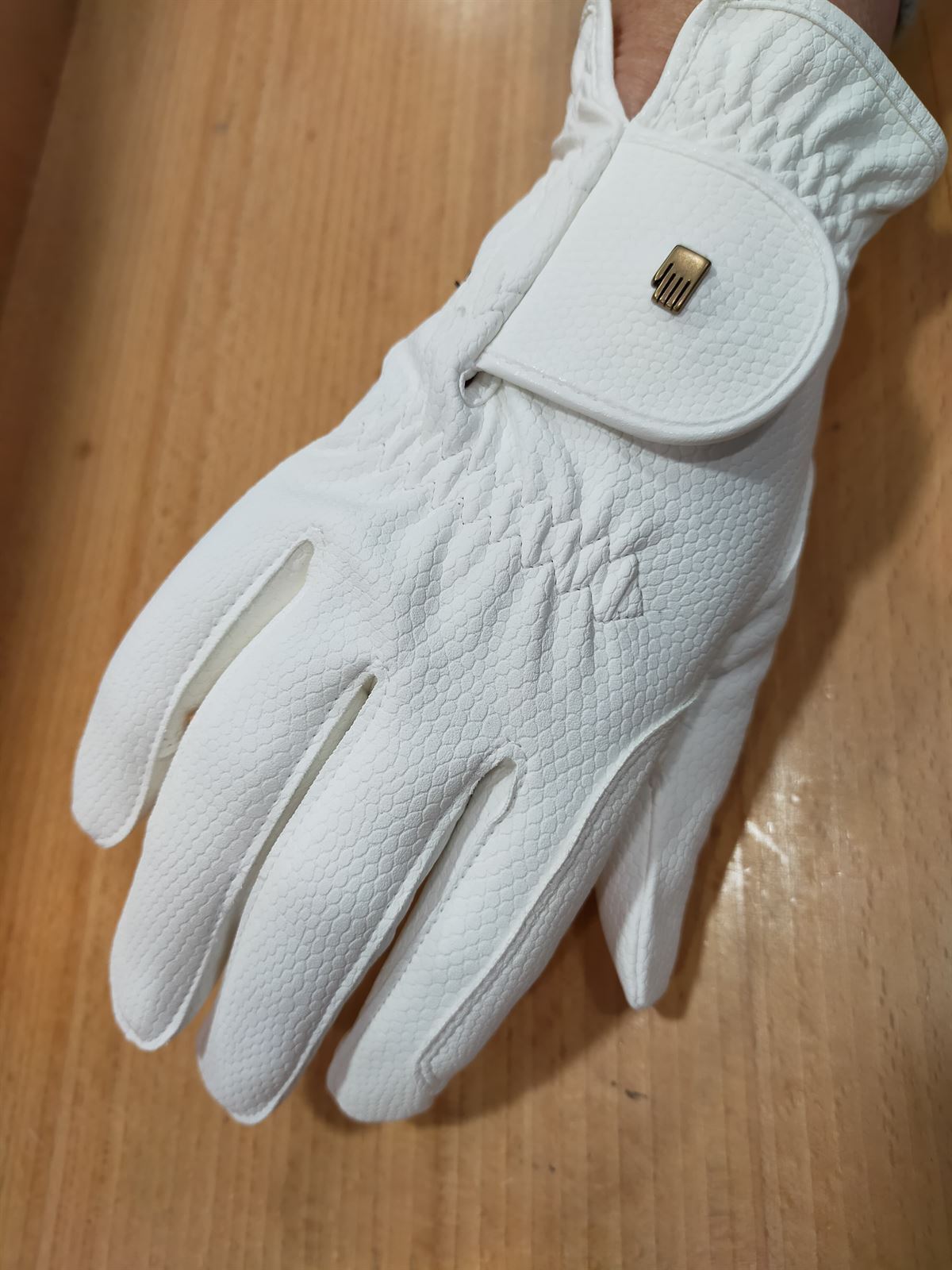 Guante de montar ROECKL grip blanco - Imagen 3