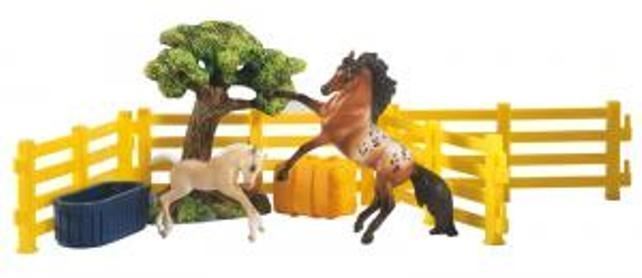 Juguete BREYER set caballo Appaloosa y potrillo Palomino - Imagen 2