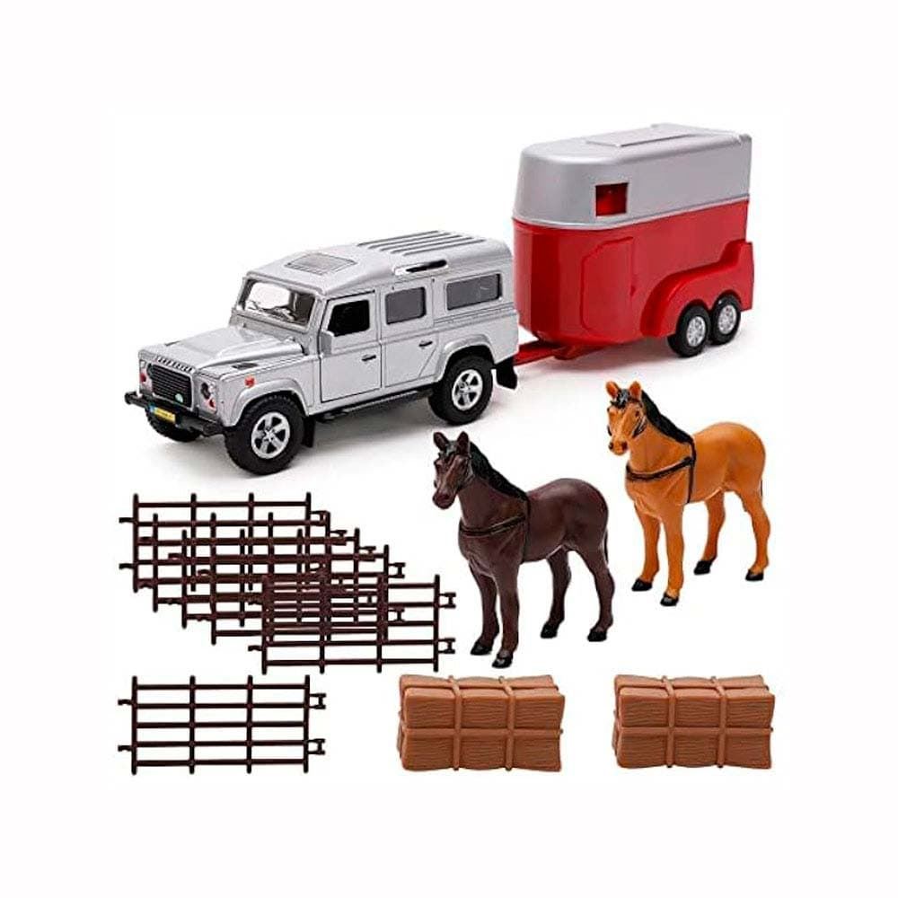 Juguete Van caballos con Land Rover gris - Imagen 2