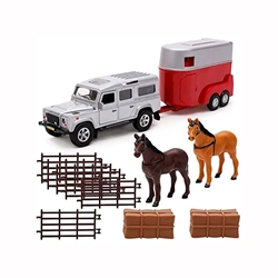 Juguete Van caballos con Land Rover gris - Imagen 2