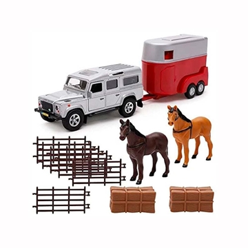 Juguete Van caballos con Land Rover gris - Imagen 2