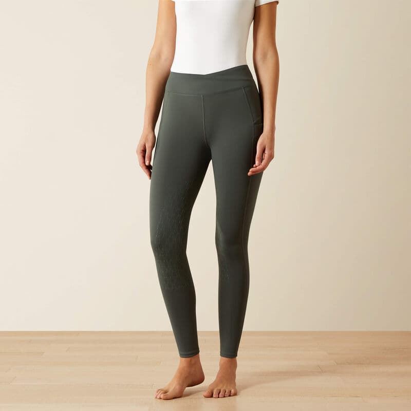 Legging ARIAT mujer AVAIL 2.0 color verde grisáceo rodilla silicona (termoaislante) - Imagen 4