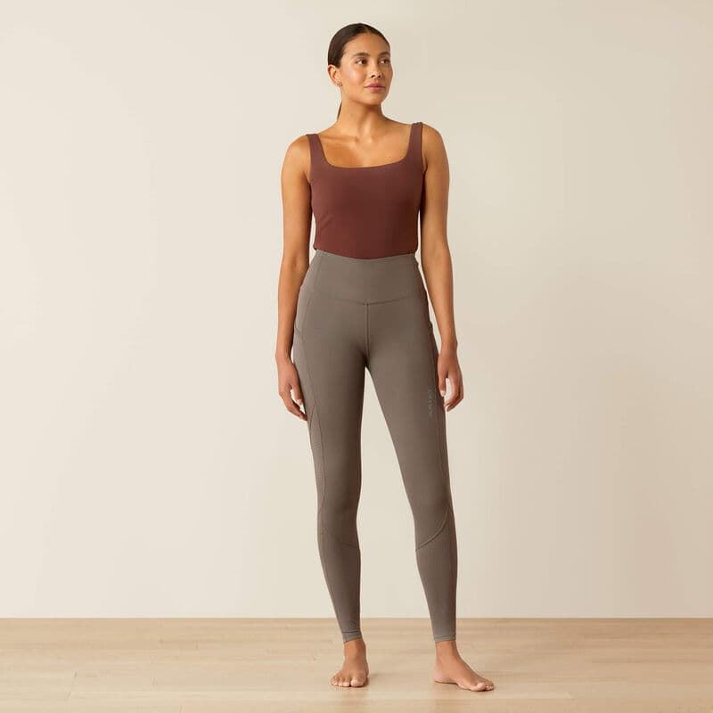 Legging ARIAT mujer BREATHE EOS HG TIGHT color gris rodilla silicona - Imagen 6