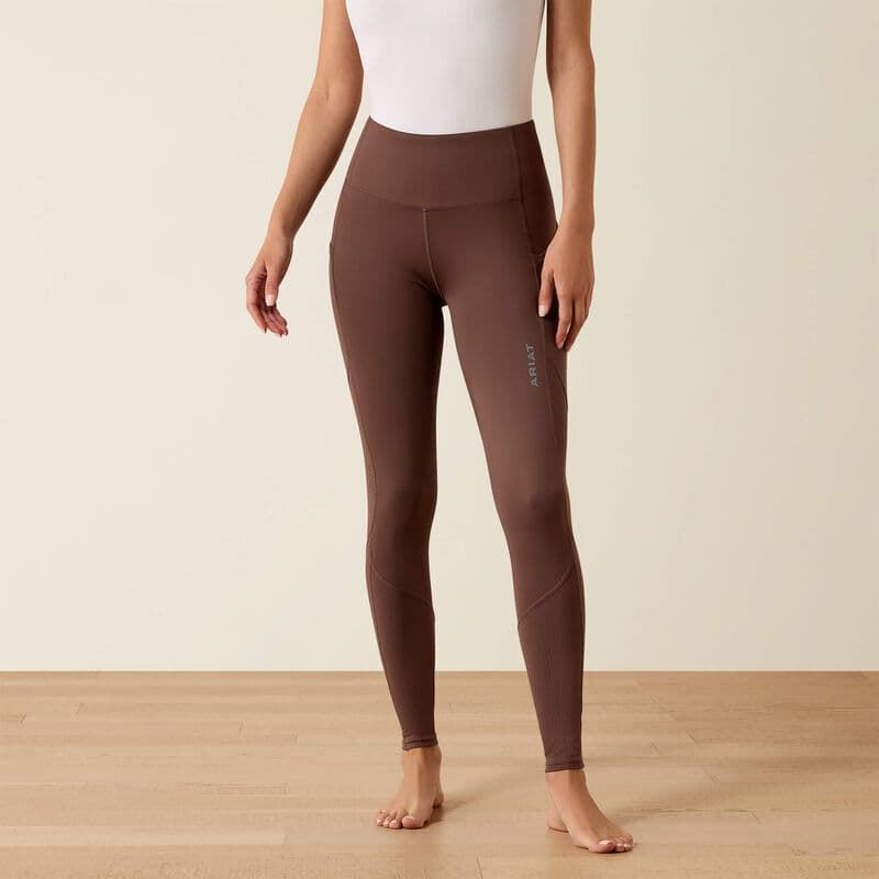 Legging ARIAT mujer BREATHE EOS HG TIGHT color marron, rodilla silicona - Imagen 5