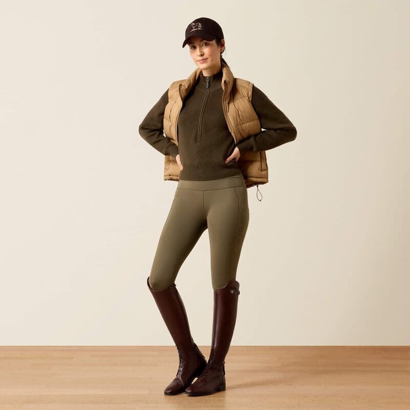 Legging ARIAT mujer EOS 2.0 FULL SEAT TIGHT color kalamata (verde kaki), culera silicona - Imagen 7