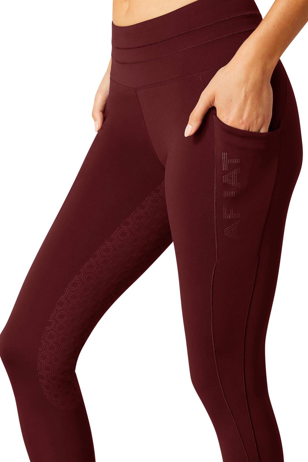 Legging ARIAT niña, EOS 2.0 FULL SEAT burdeos, culera silicona, tallaje infantil - Imagen 4