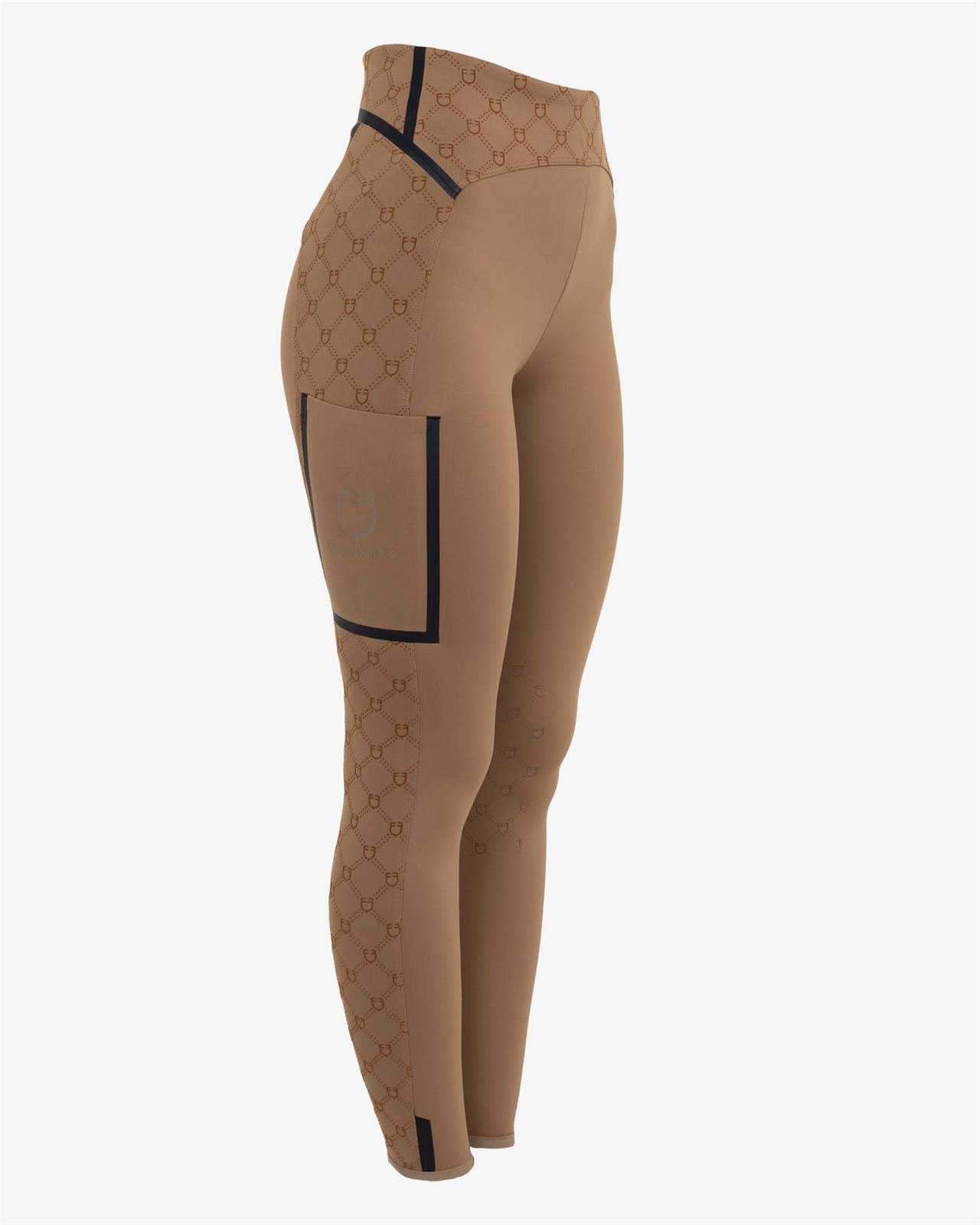 Legging EQUESTRO mujer color camel con logo - Imagen 1