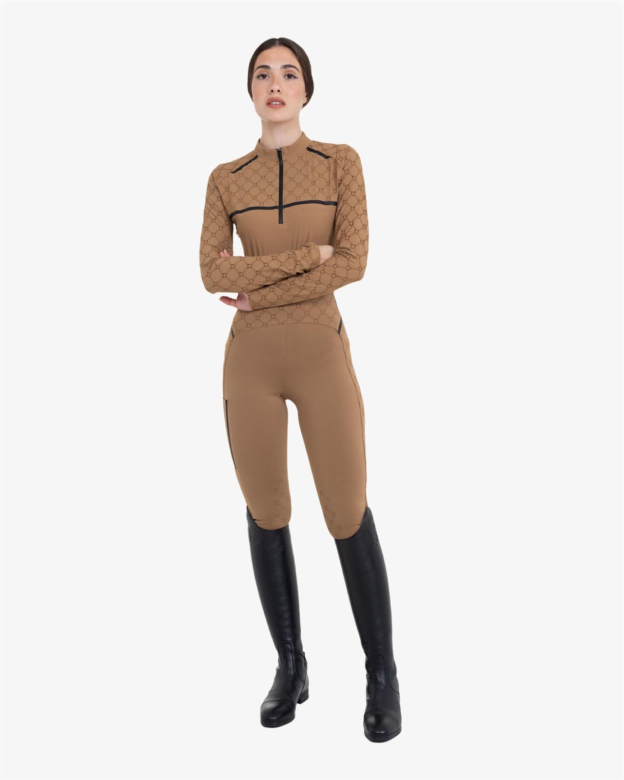 Legging EQUESTRO mujer color camel con logo - Imagen 9